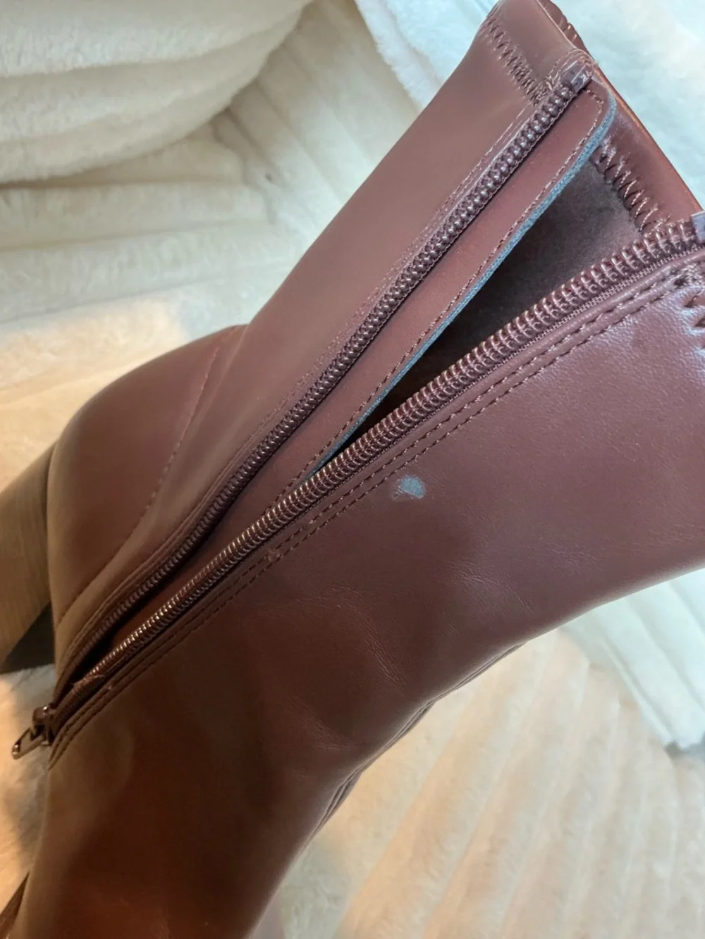 Steve Madden Brown Ankle Boots Square Toe Block Heel Size 8.5 - Picture 4 of 7